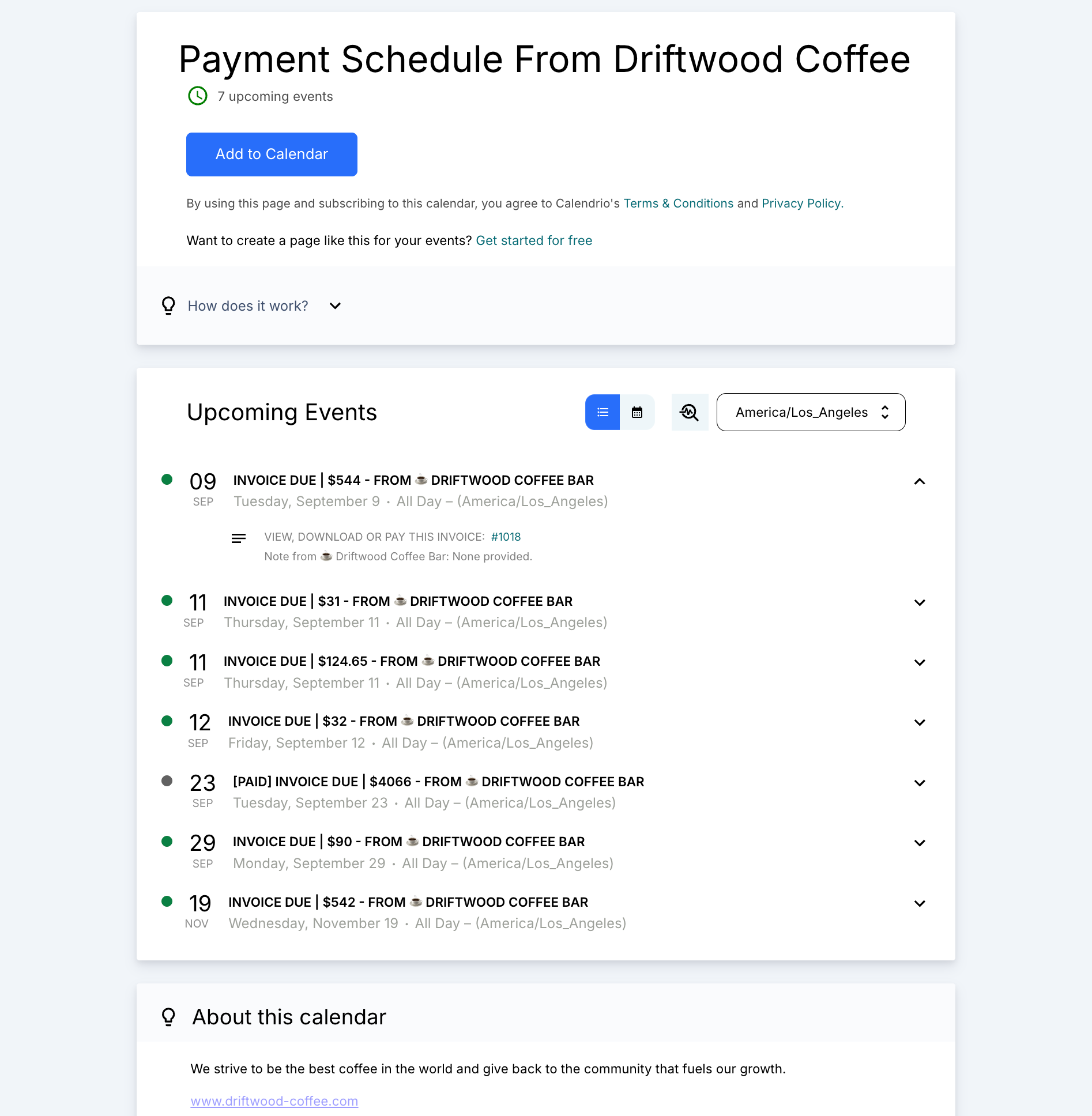 Shareable calendars